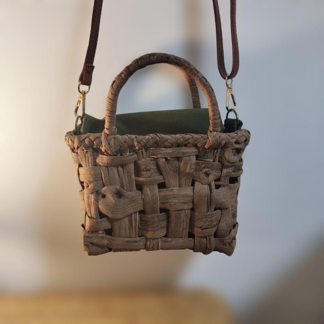 リ*ミ様 山葡萄市松編み籠ショルダーバック