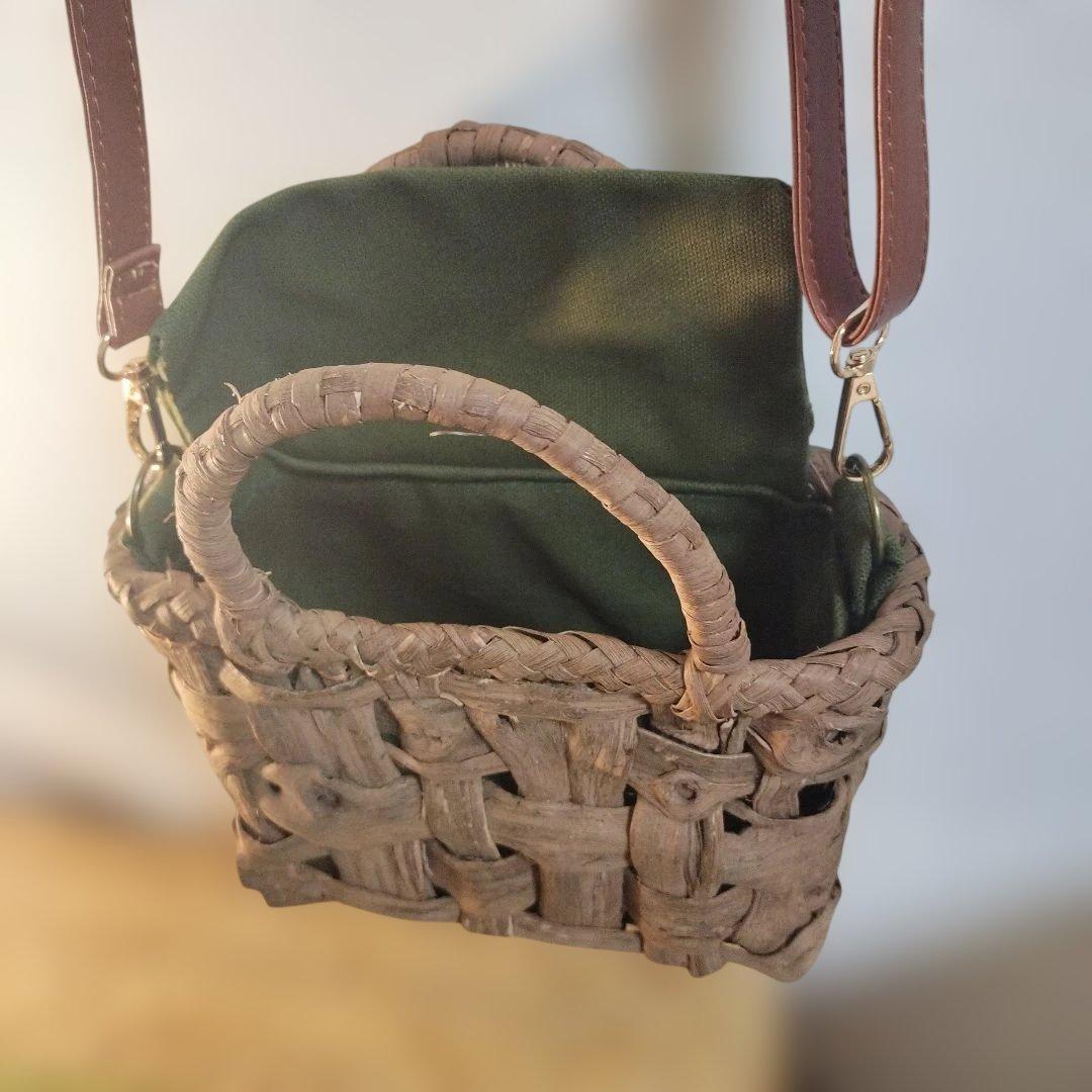リ*ミ様 山葡萄市松編み籠ショルダーバック