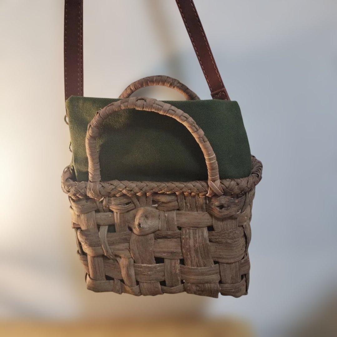 リ*ミ様 山葡萄市松編み籠ショルダーバック