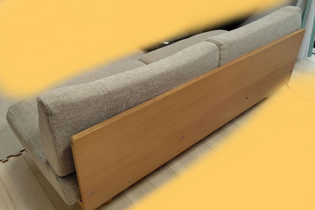 無印良品　ゆったり座れるアームレスソファ　3人掛け