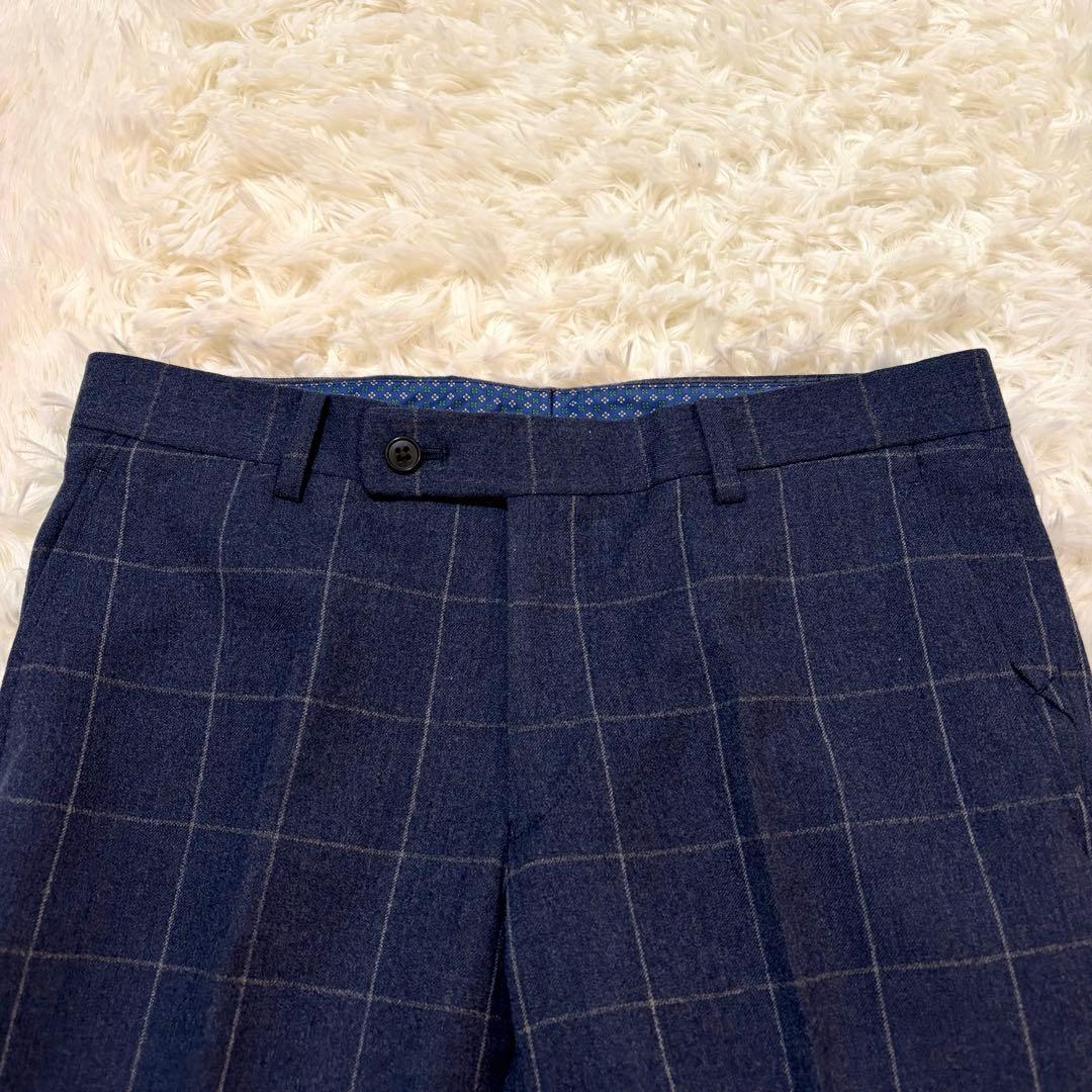 【極美品】タカキュー セットアップ ネイビー 段返り3つボタン ウール100