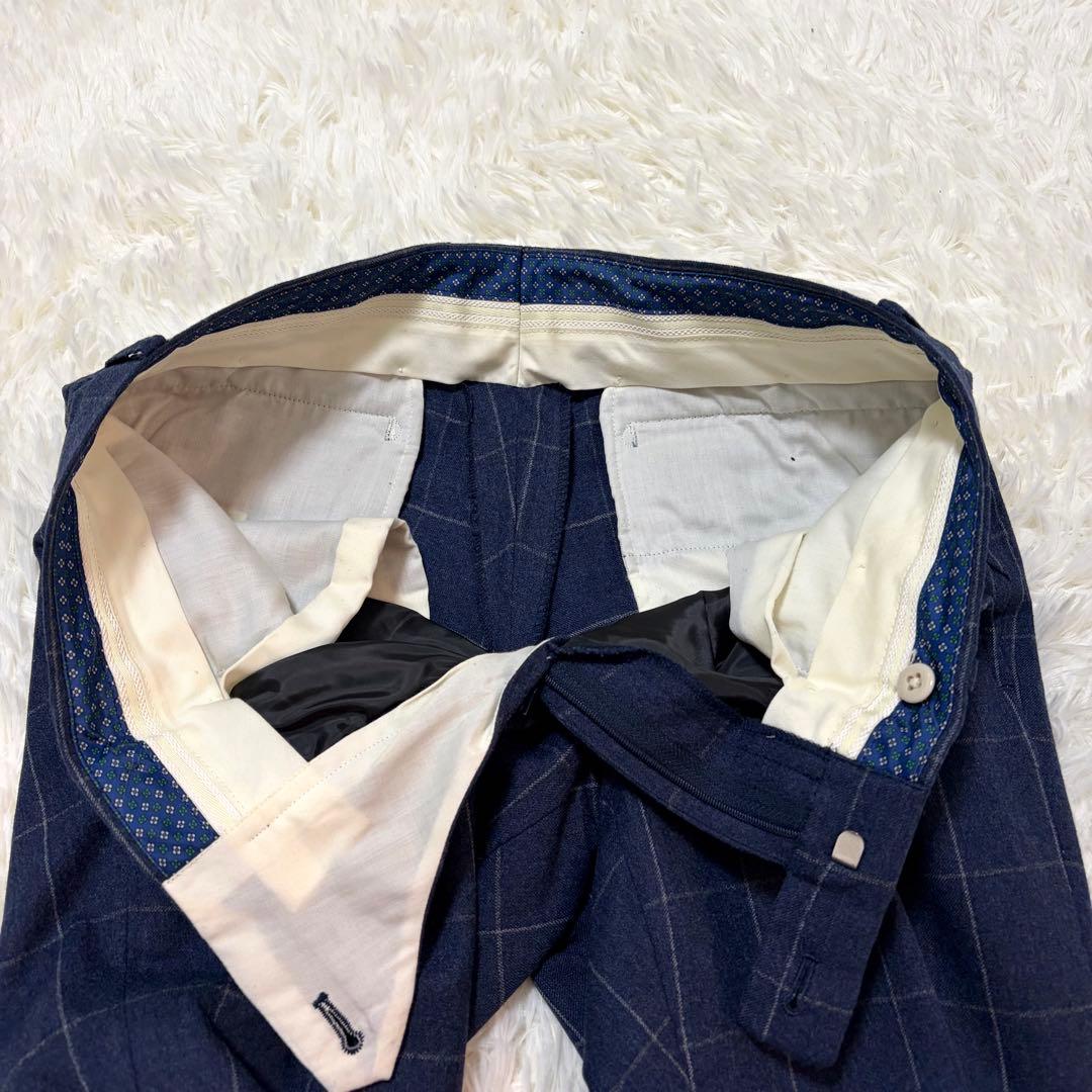 【極美品】タカキュー セットアップ ネイビー 段返り3つボタン ウール100