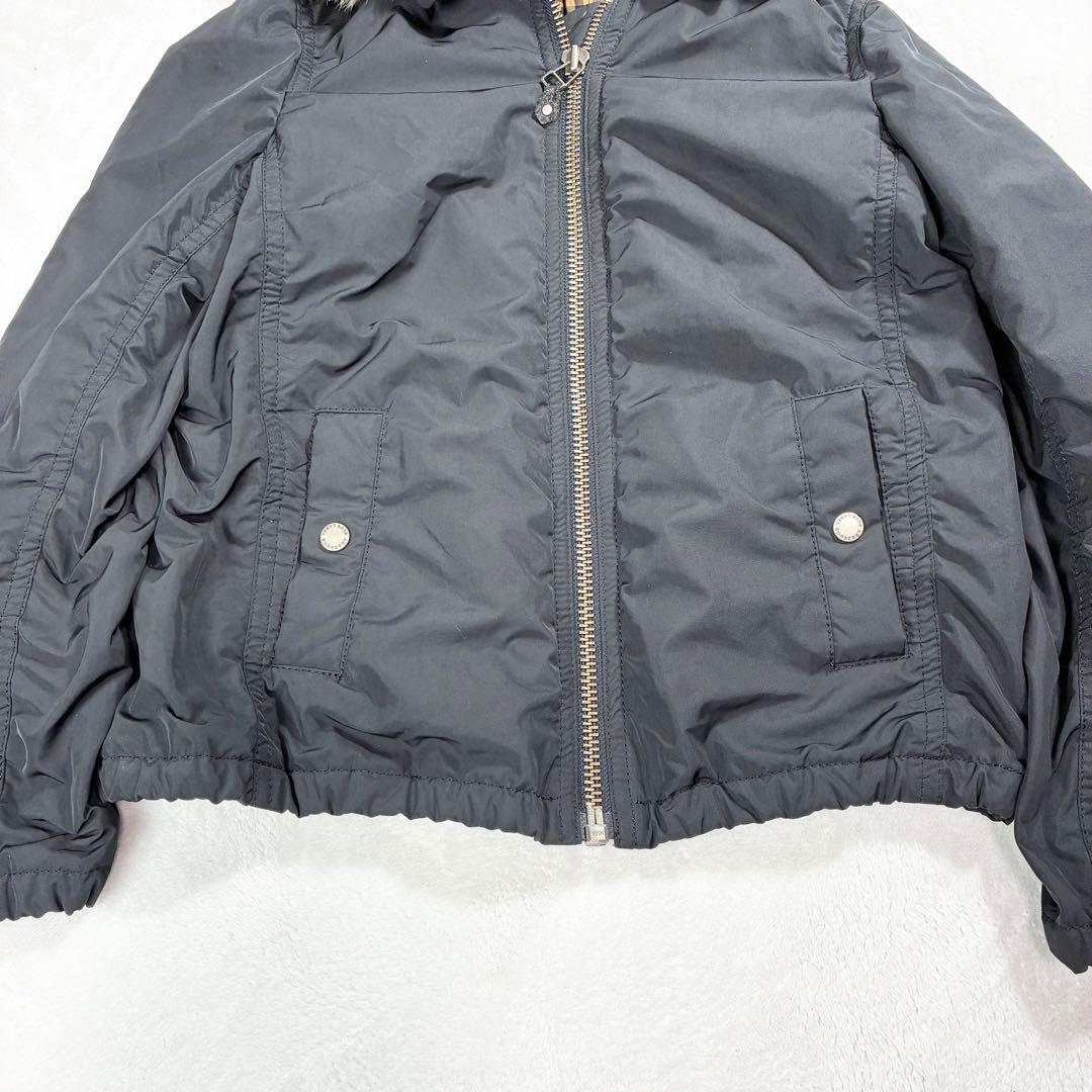 最終価格✨バーバリーブルーレーベル フーデット ブルゾン ノバチェック ファー付