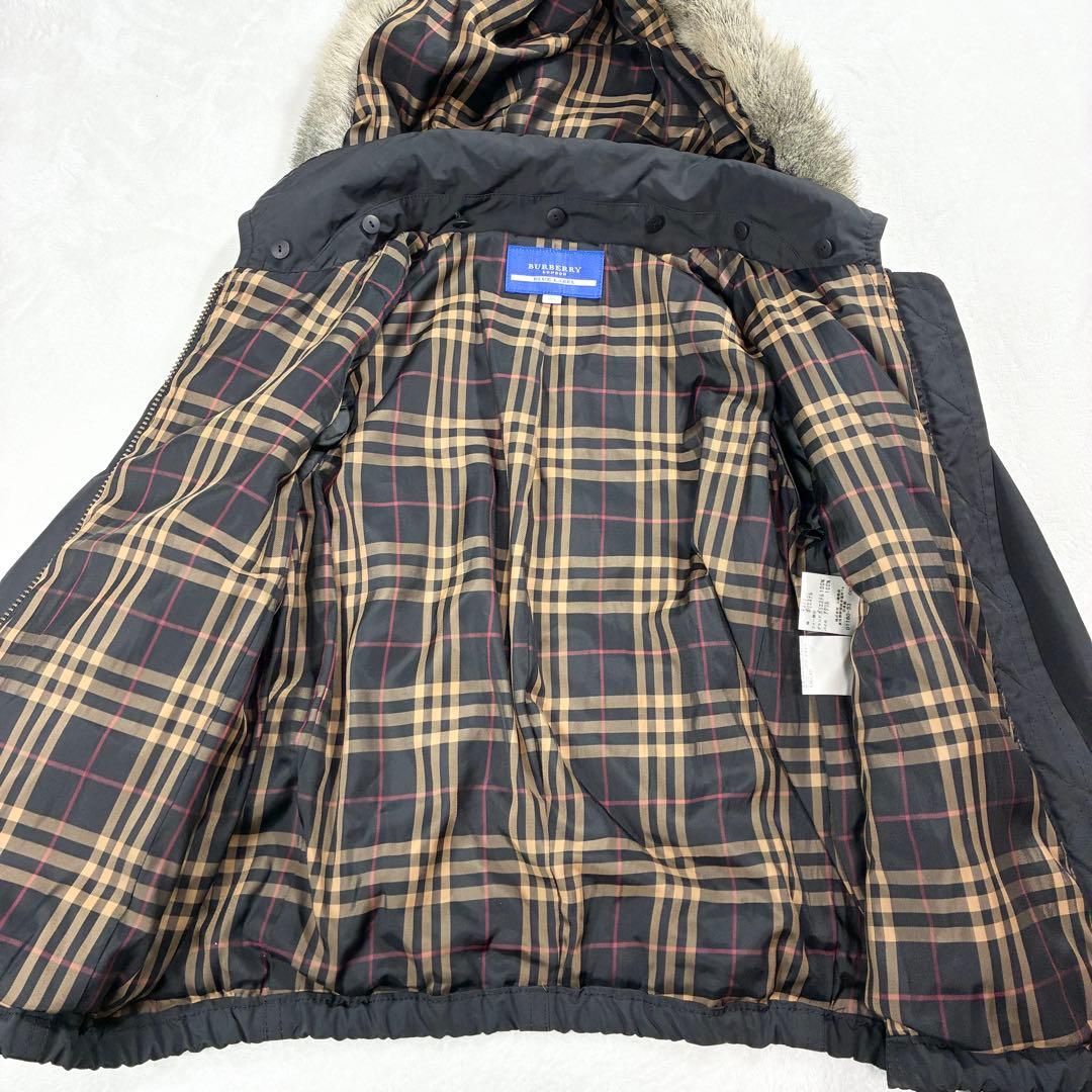 最終価格✨バーバリーブルーレーベル フーデット ブルゾン ノバチェック ファー付
