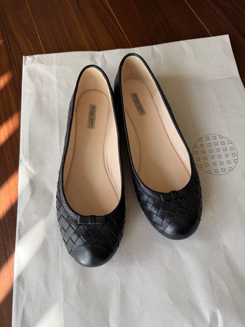 【極美品】ボッテガヴェネタ バレエシューズ パンプス ブラック 24cm