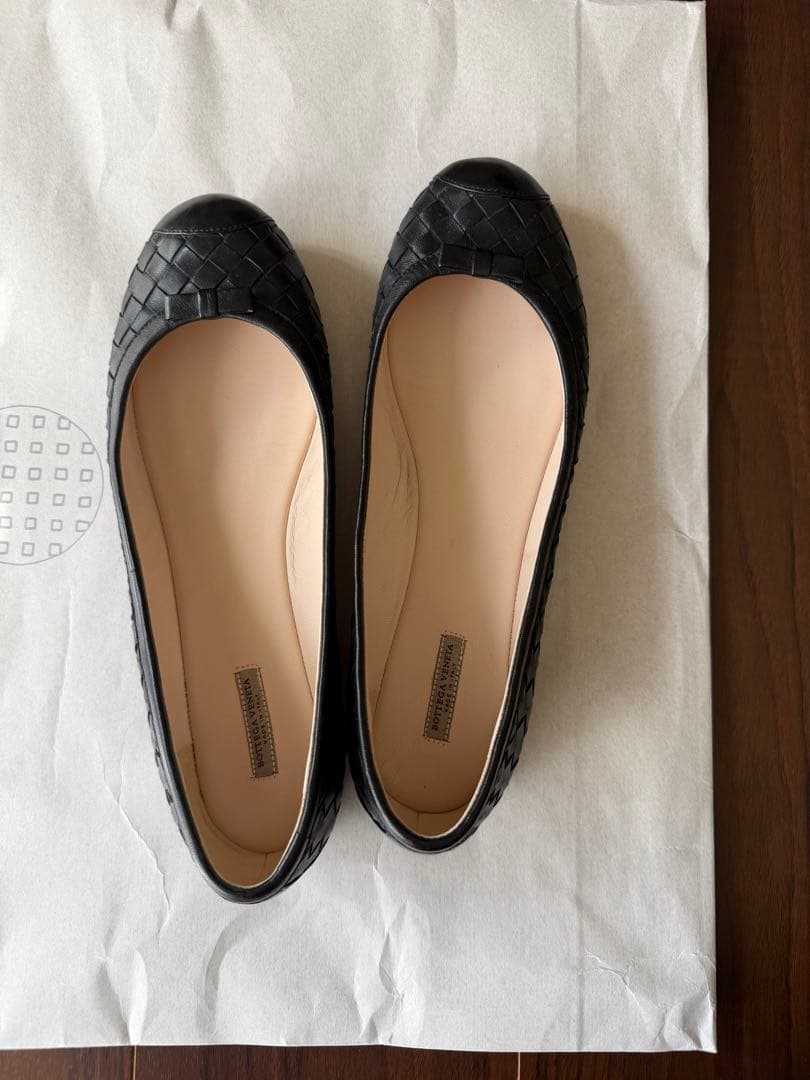 【極美品】ボッテガヴェネタ バレエシューズ パンプス ブラック 24cm