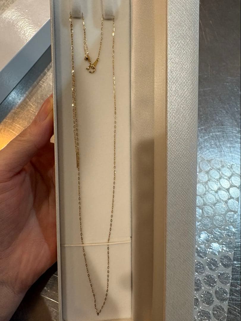 K18 60cm ネックレス スルーピン スライドアジャスター付