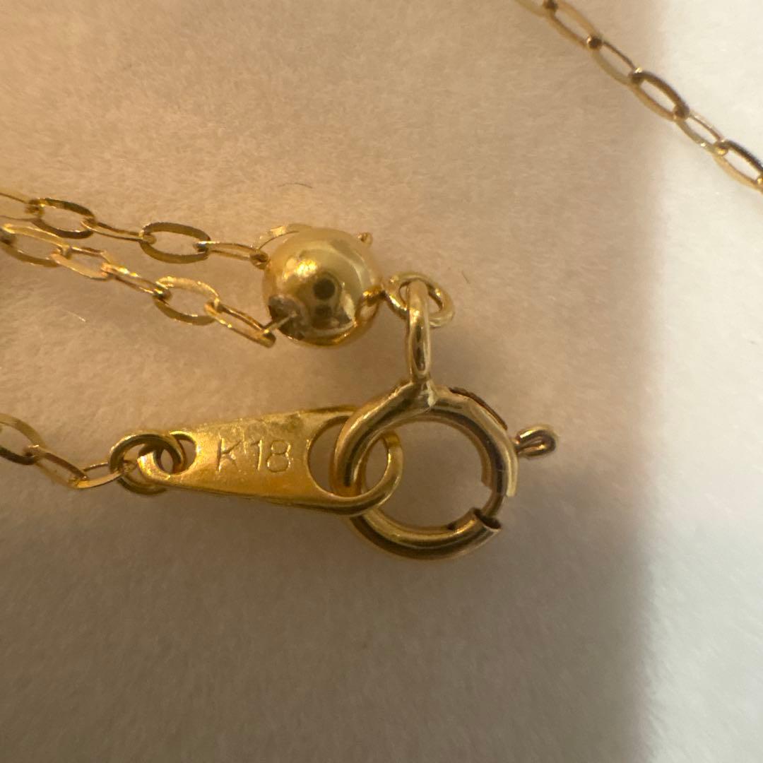 K18 60cm ネックレス スルーピン スライドアジャスター付