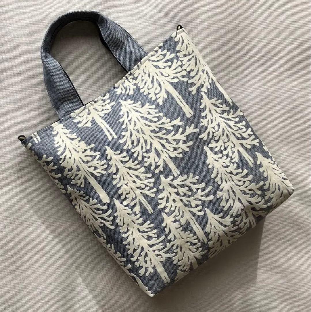 ミナペルホネン ハンドメイド　鳥の集う森パッチワーク×metsä トートバッグ