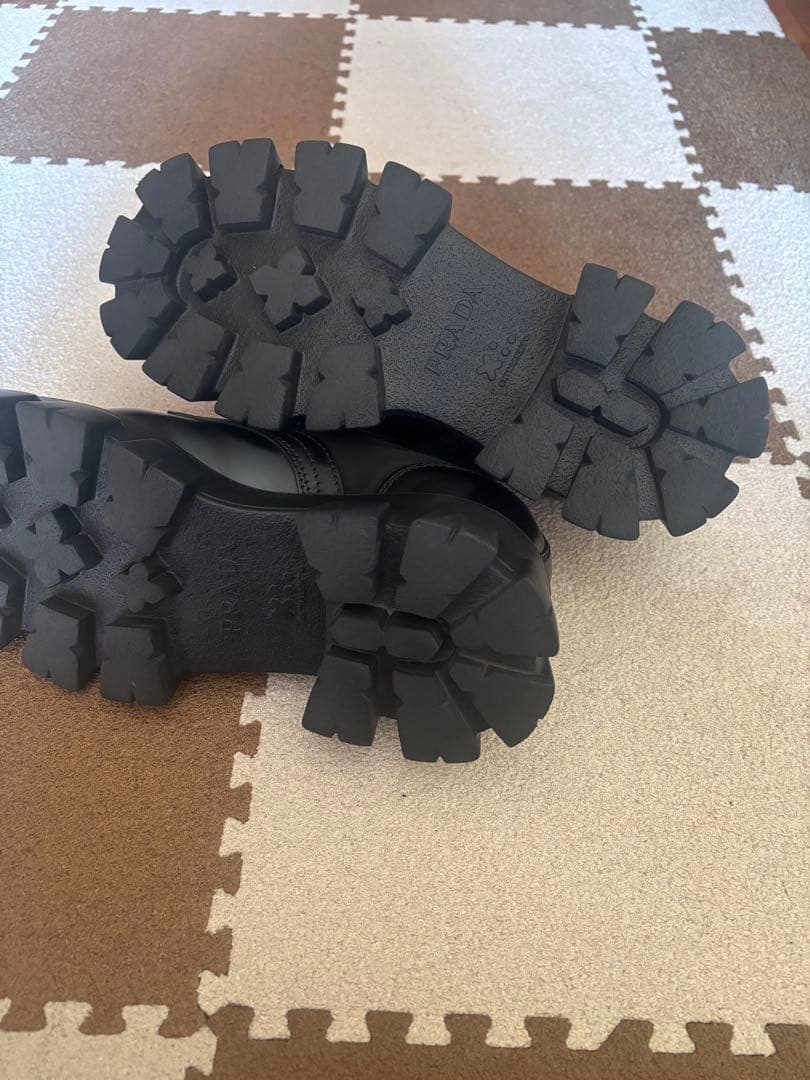 【美品】　PRADA モノリス　レースアップシューズ　プラダ　革靴　ローファー