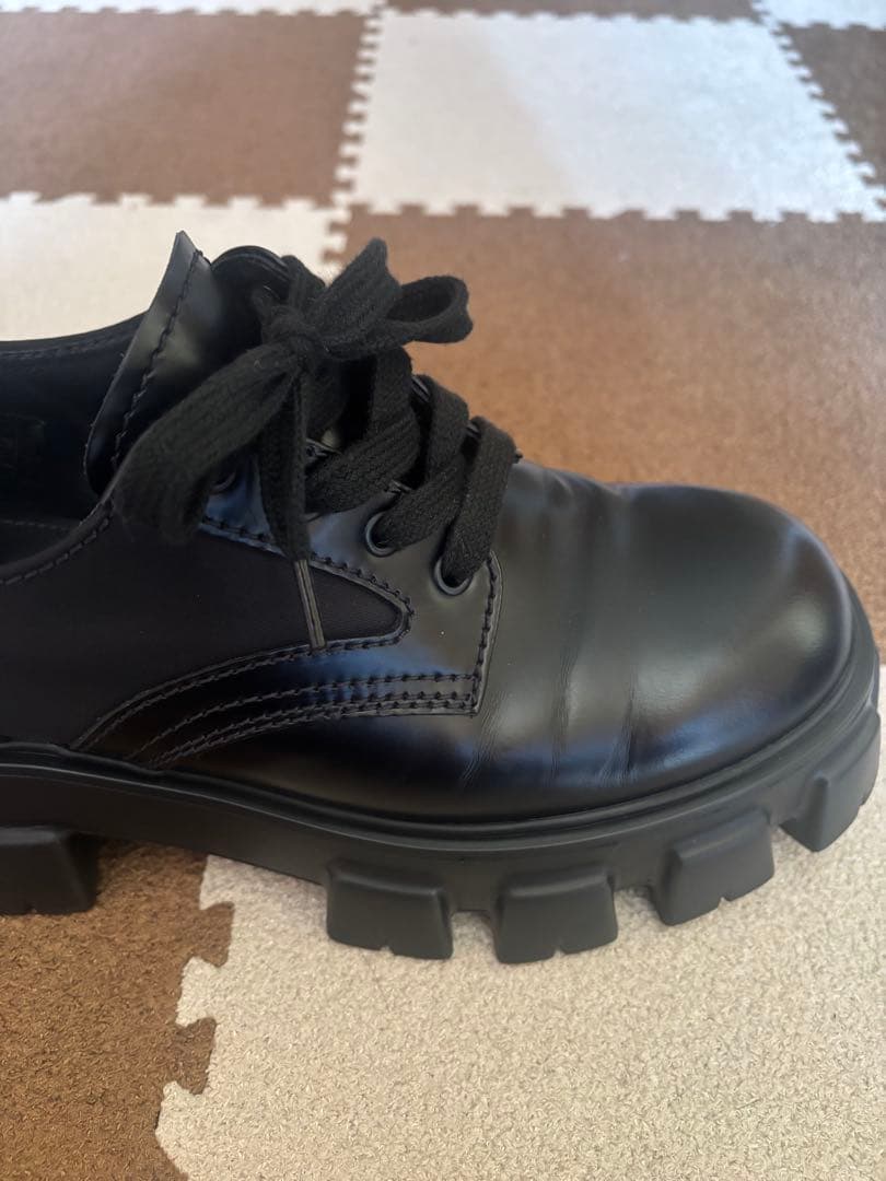 【美品】　PRADA モノリス　レースアップシューズ　プラダ　革靴　ローファー