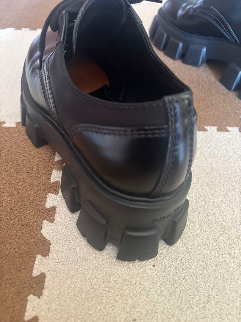 【美品】　PRADA モノリス　レースアップシューズ　プラダ　革靴　ローファー