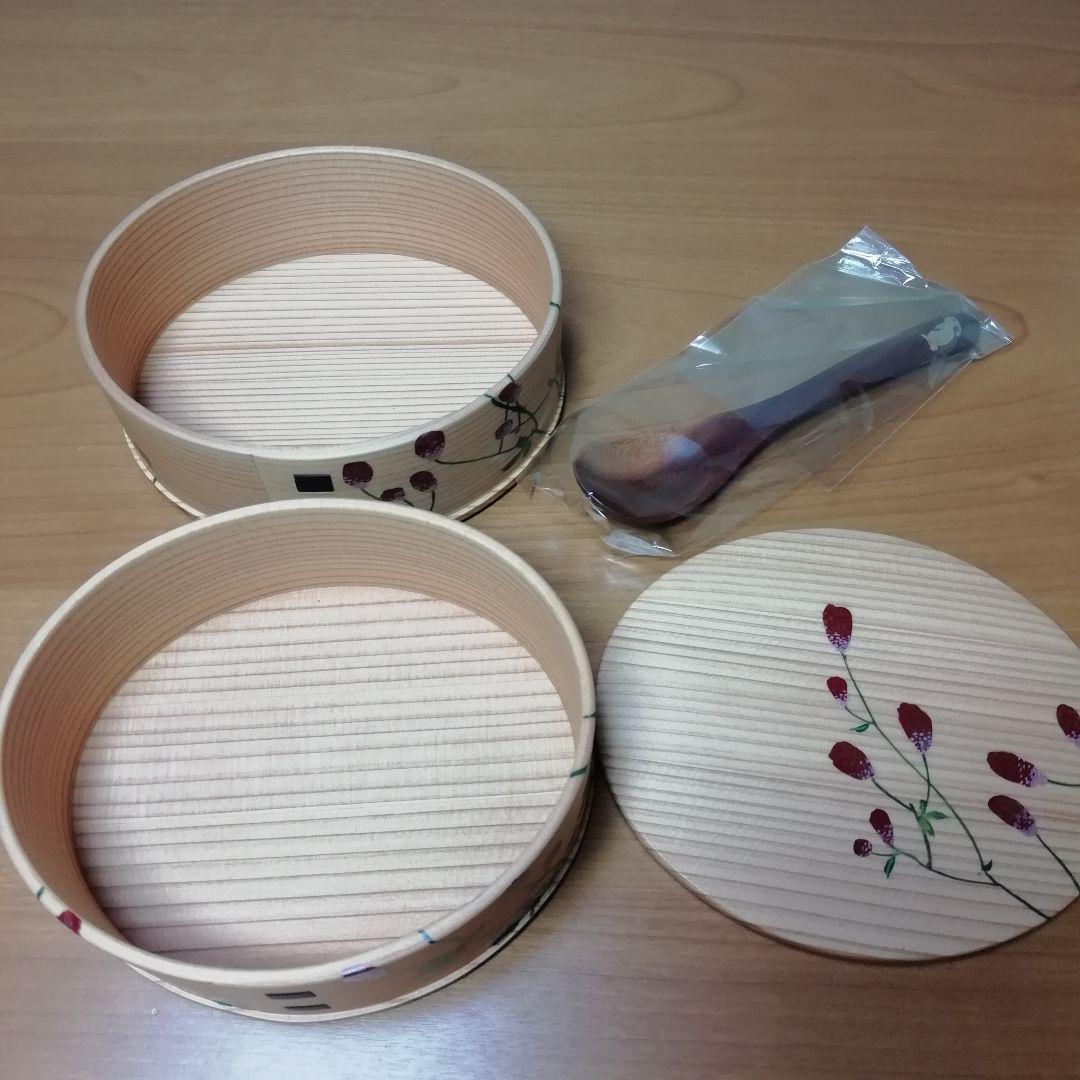 【未使用】大館曲げわっぱ　手描き漆絵（箱付き）