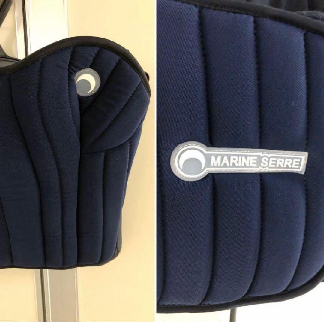【MARINE SERRE】 NAVY Padded Bustier