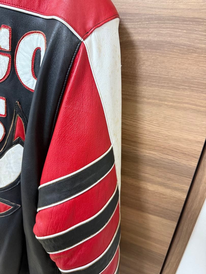 ジェフハミルトン シカゴブルズ レザー スタジャン リバーシブル 帽子セット M