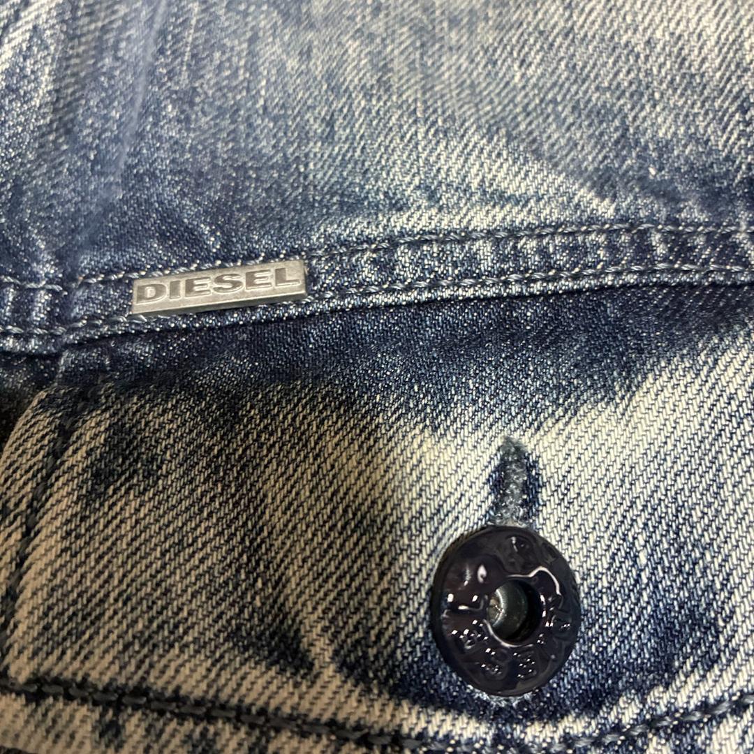 ★美品 XLサイズ★ DIESEL デニムジャケット ダメージ加工 ブルー