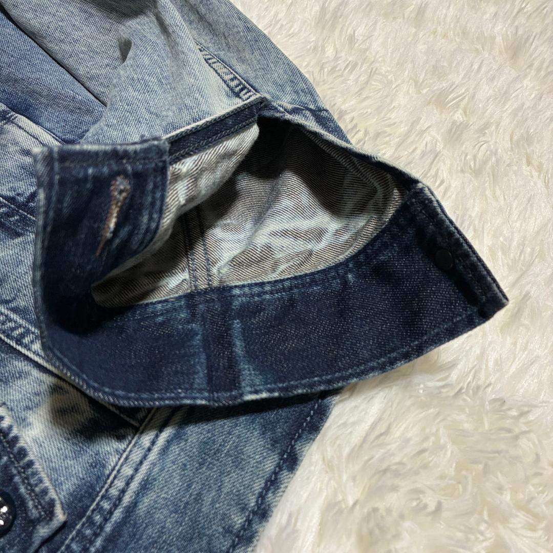 ★美品 XLサイズ★ DIESEL デニムジャケット ダメージ加工 ブルー