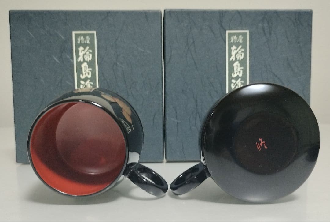 輪島塗　コーヒーカップ＆ソーサー　2客セット　作家もの