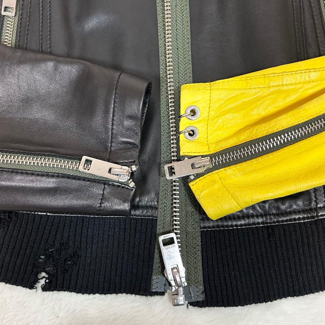 現行❗️DIESEL I-Iyssa ma1 レザージャケット　シングルライダース