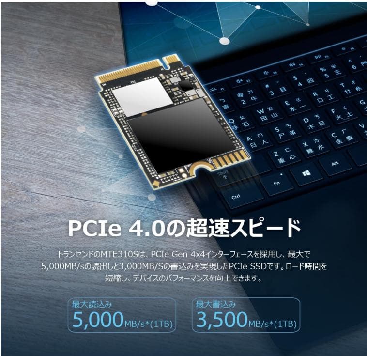 トランセンド M.2 SSD 1TB TS1TMTE310S-E