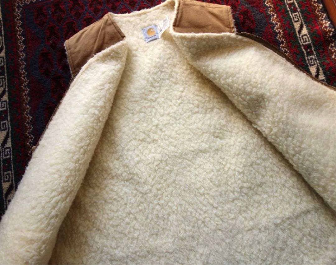 80s carhartt ダックベスト XL ボア付き カーハート　美品 USA