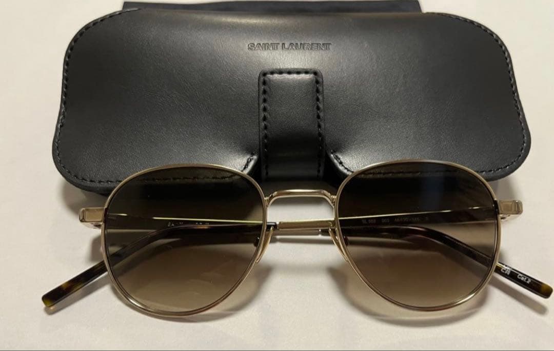 未使用　サンローラン　SL555 003 サングラス　ブラウン　ゴールド