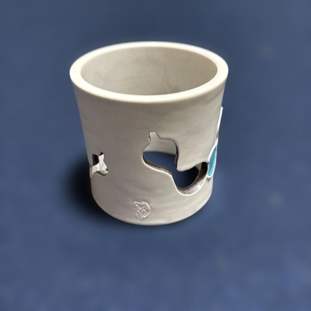 茶道具　蓋置　交趾釉　六瓢　中村翠嵐作