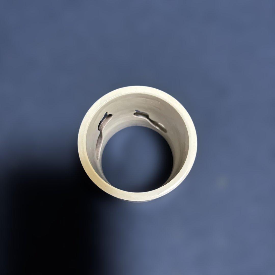 茶道具　蓋置　交趾釉　六瓢　中村翠嵐作