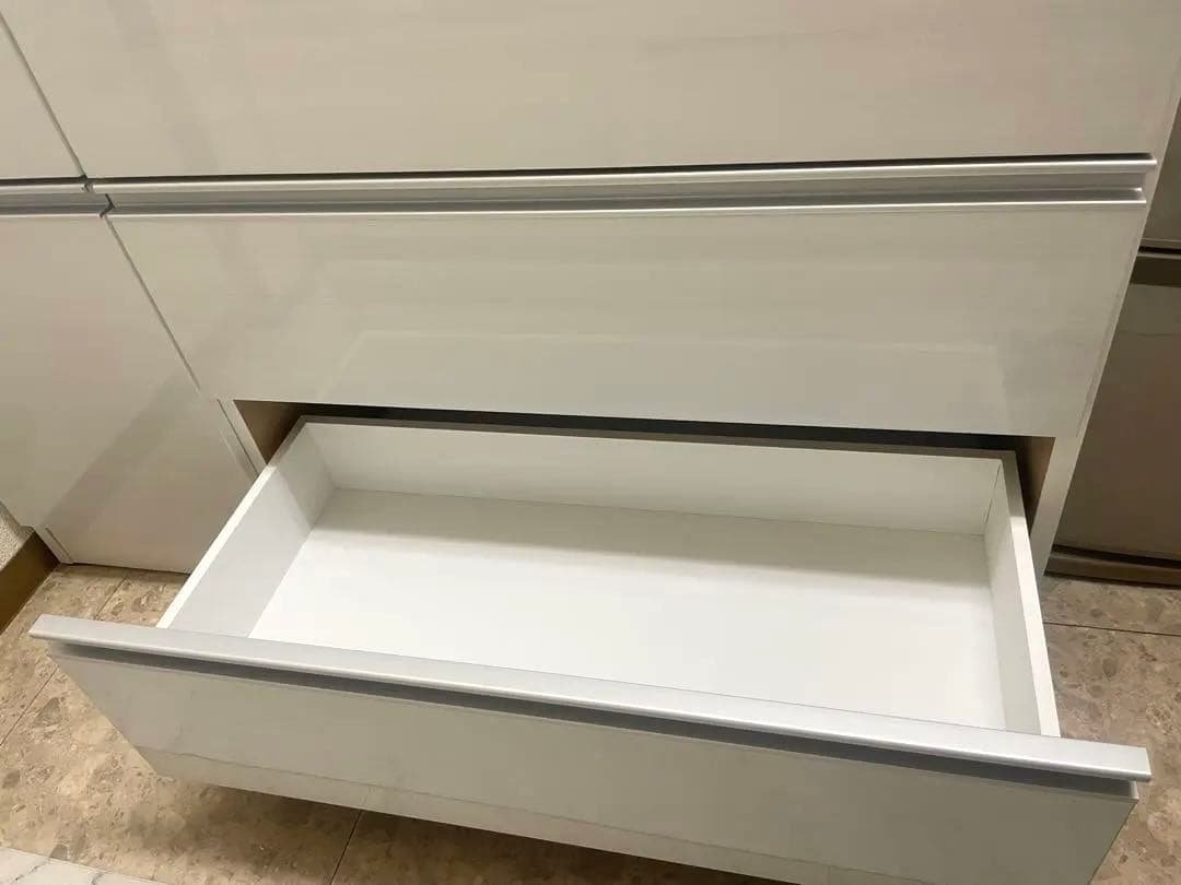 【本日最終日】キッチンカウンター 幅120cm 白　食器棚 レンジ台