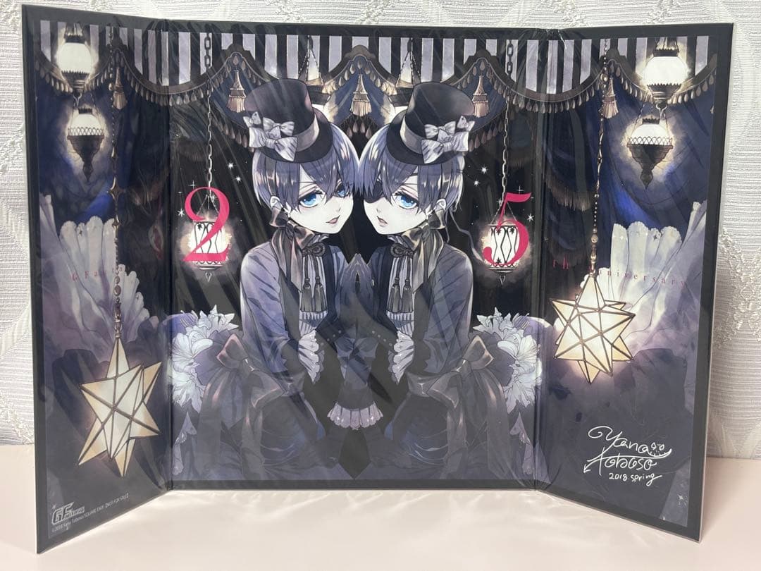 黒執事 ミニ屏風型描き下ろし複製サイン色紙