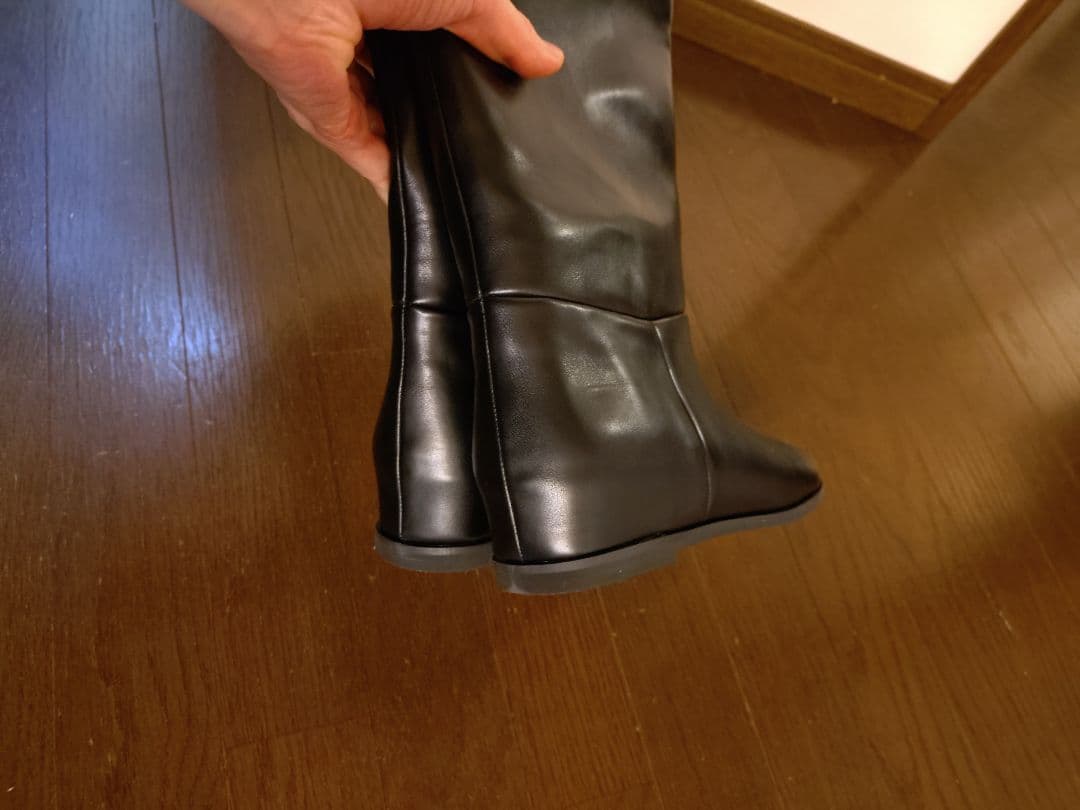 LE TALON 2cmワイドシャフトロングブーツ ブラックXL