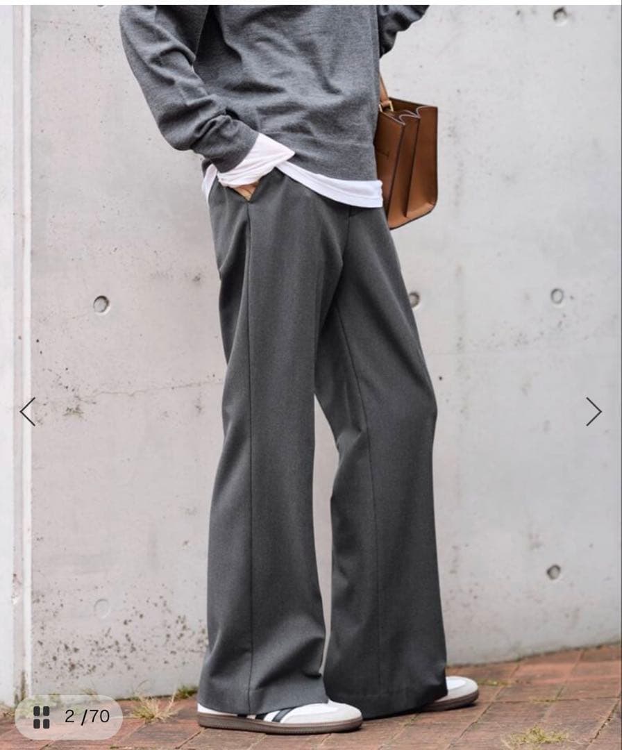 【新品未使用】FRAMeWORK 裏起毛フレアパンツ　グレー・サイズ36