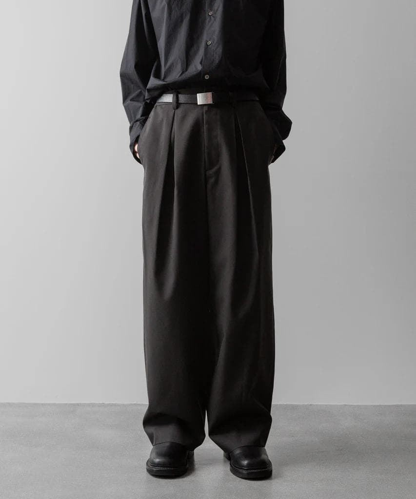 24AW EASY WIDE TROUSERS グレーカーキ S ssstein