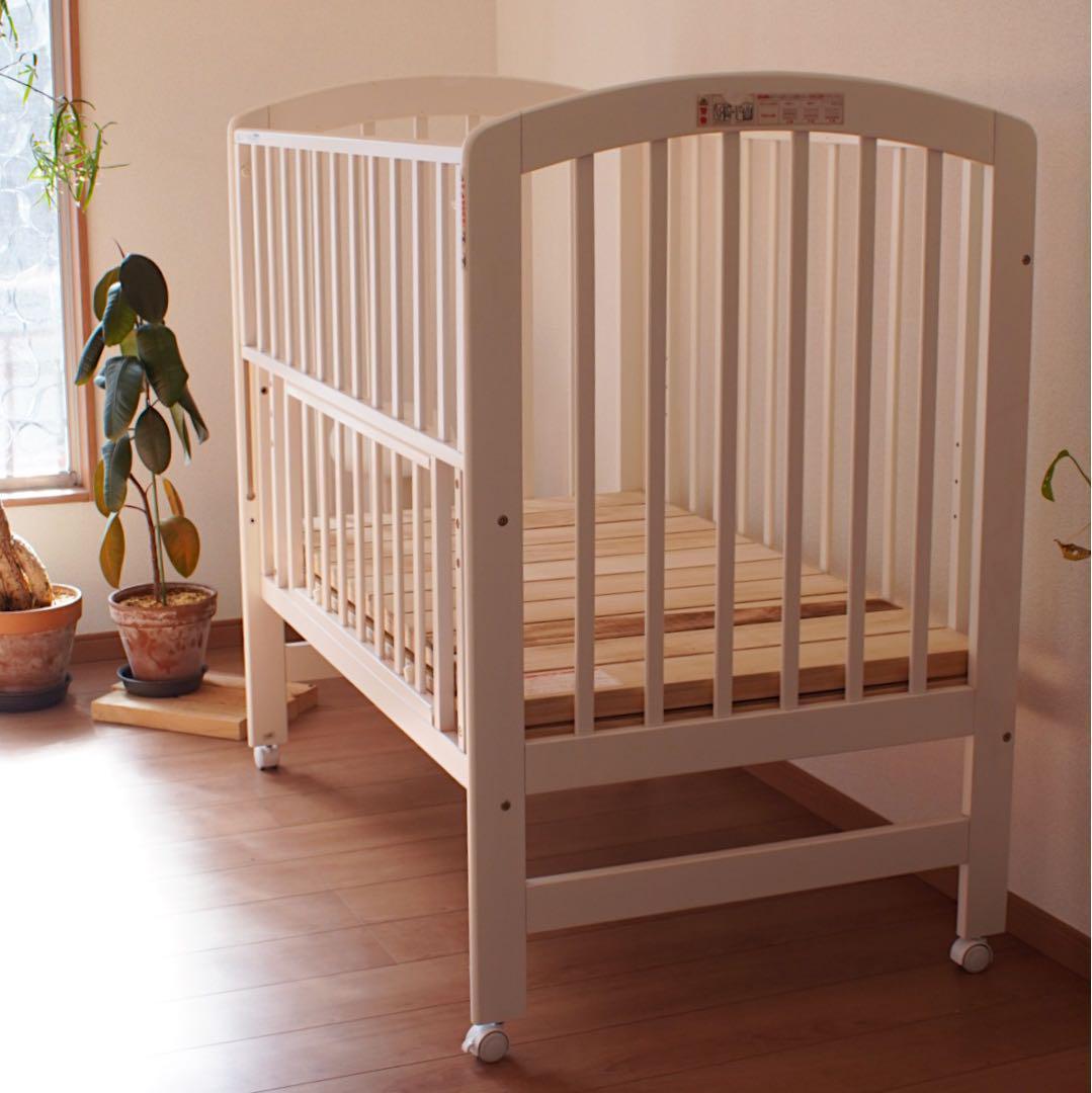 大人気 説明書付き《KATOJI》ハイポジションベビーベッド アーチ ホワイト