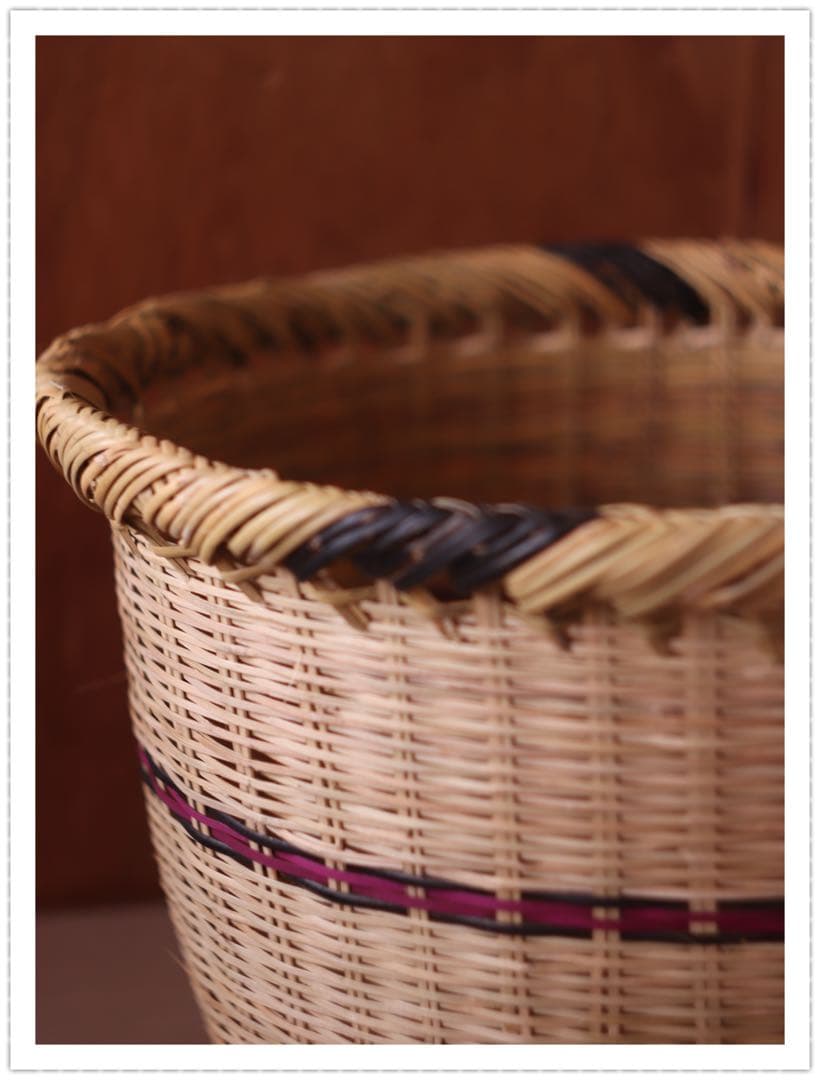 鳥越竹細工 竹籠 鈴竹 岩手 竹かご 丸かご手作り 古民具 竹細工 アンティーク