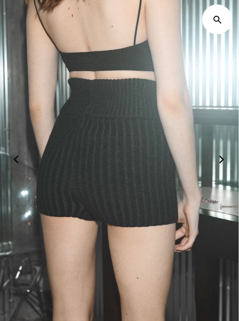 パンツ JUEMI Contrast Knit Shorts BLACK