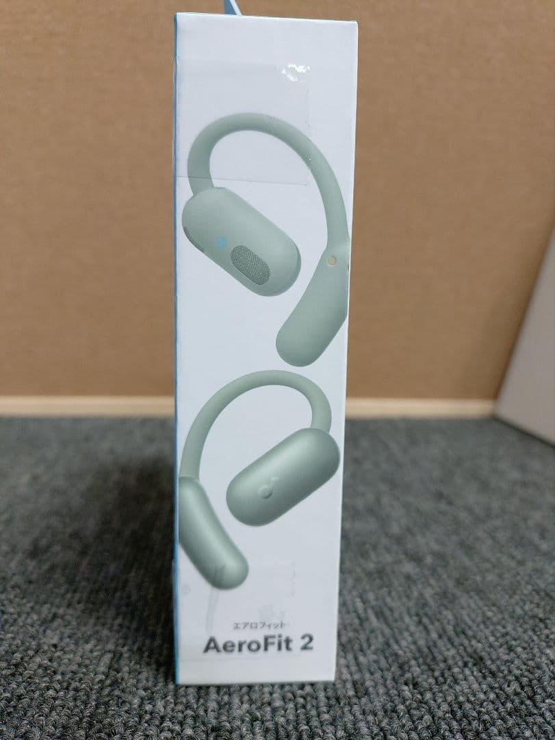 51☆ 新品 オープンイヤー型 イヤホン エアロフィット2 シルバーグリーン