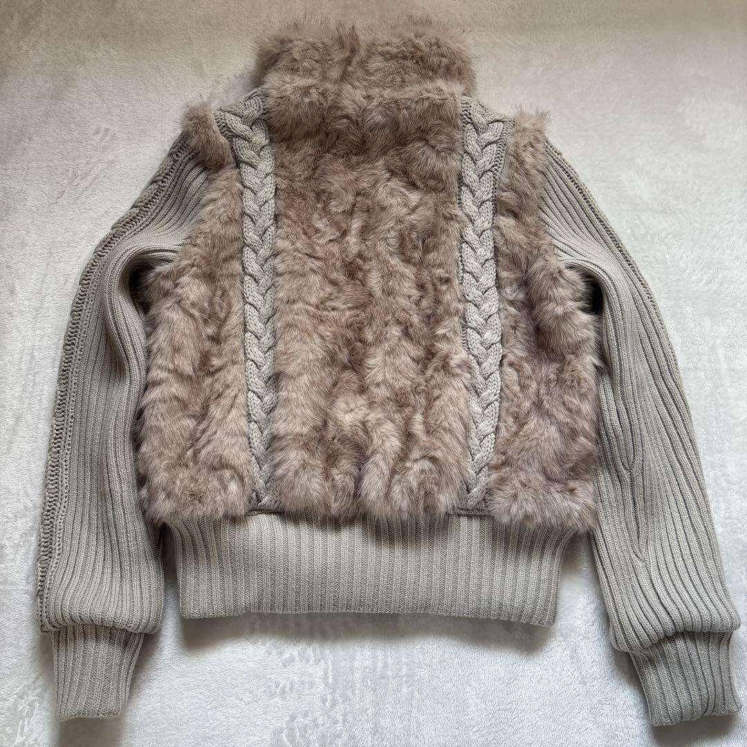 【LAGUAGEM】CABLE KNIT FAUX FUR ブルゾン