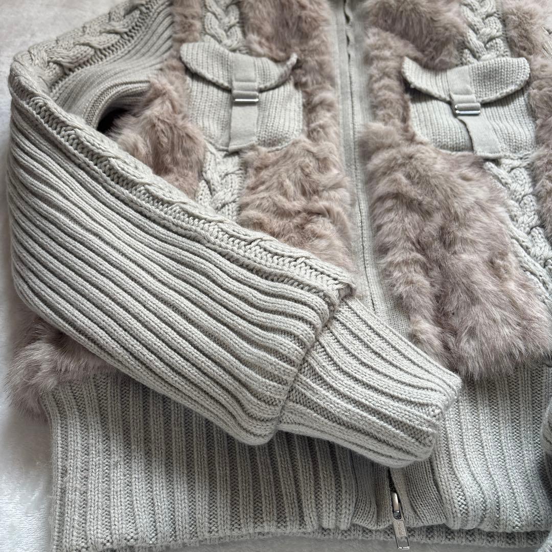 【LAGUAGEM】CABLE KNIT FAUX FUR ブルゾン