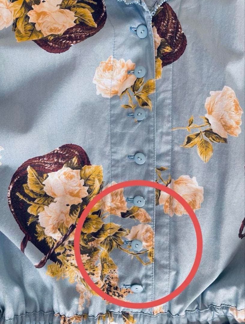 INGEBORG インゲボルグ 花柄ロングワンピース　水色　薔薇　バラ　ローズ