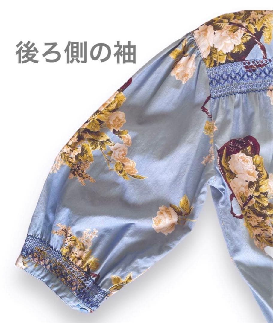 INGEBORG インゲボルグ 花柄ロングワンピース　水色　薔薇　バラ　ローズ