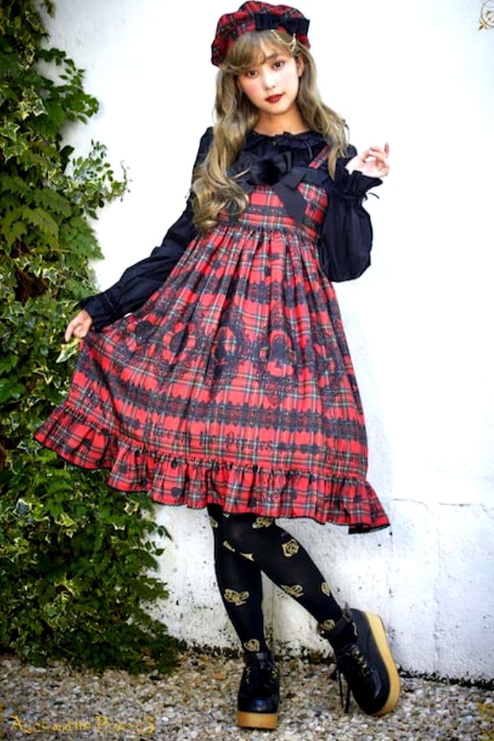 アリスアンドザパイレーツ アリスレース タータンチェックベビードール JSK