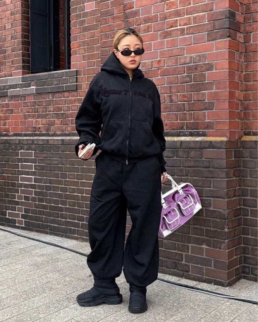 hth glitter heart logo zip hoodie sサイズ