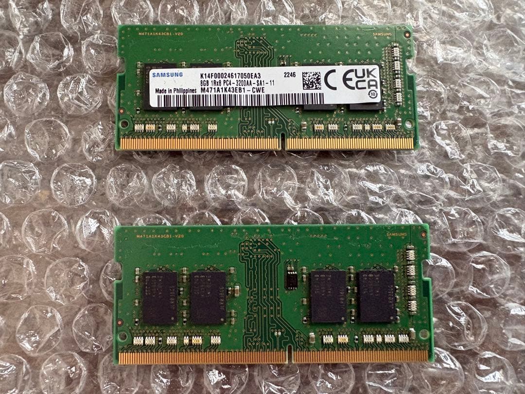 【動作確認済み】PC4-3200 16GB(8GB×2) SAMSUNG