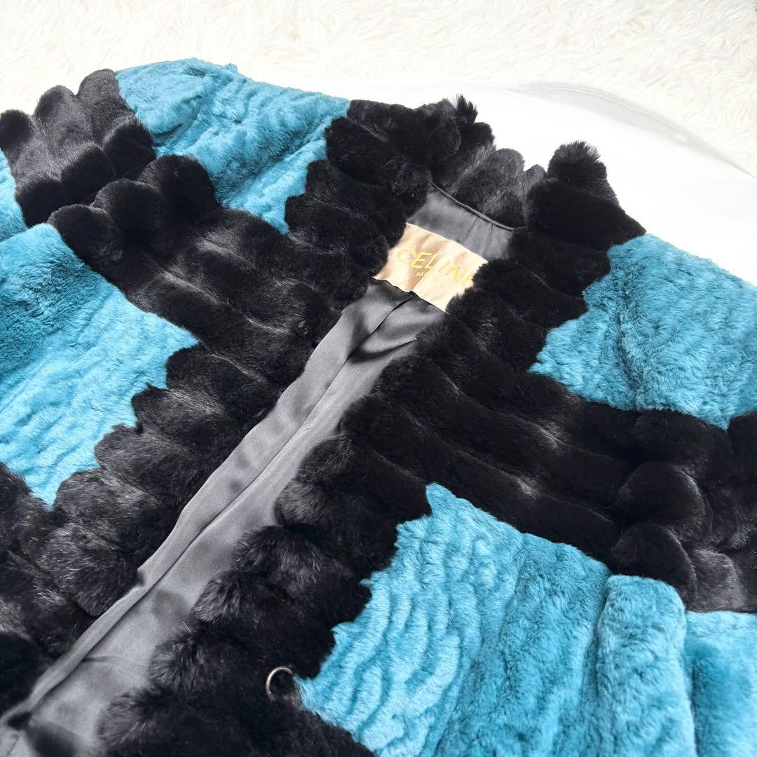 セリーヌ シェアードミンク ロングコート リアルファー 染めミンク XL相当