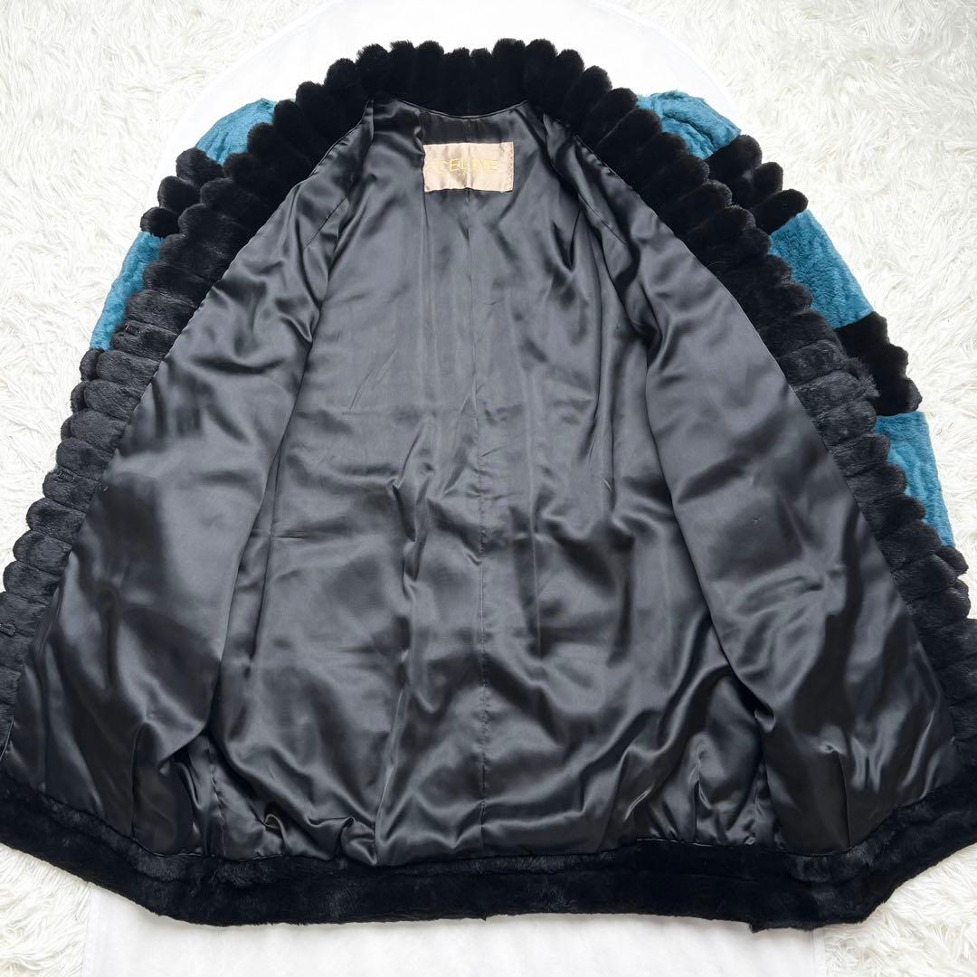 セリーヌ シェアードミンク ロングコート リアルファー 染めミンク XL相当