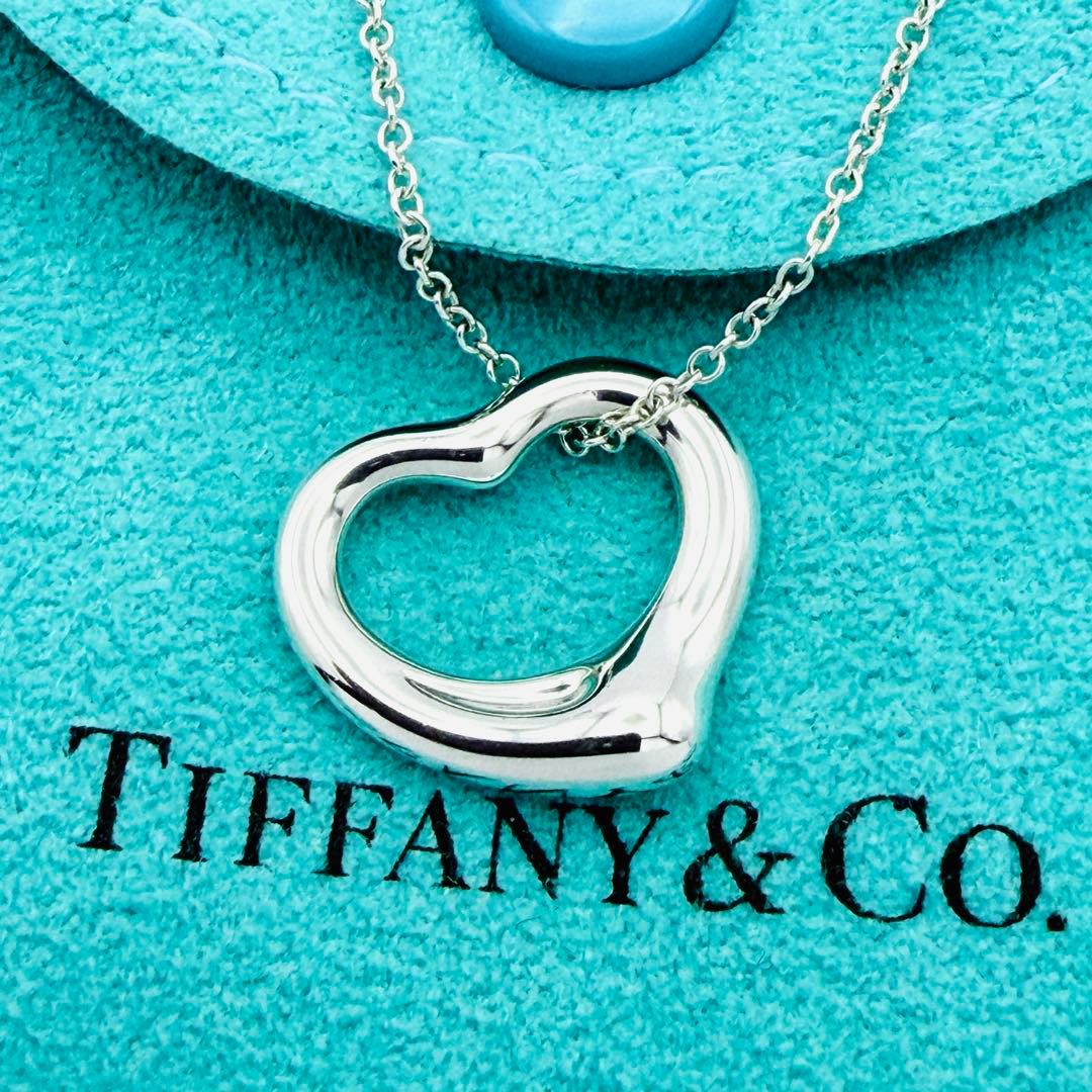 極美品 新品仕上 ティファニー オープンハート ネックレス S シルバー925