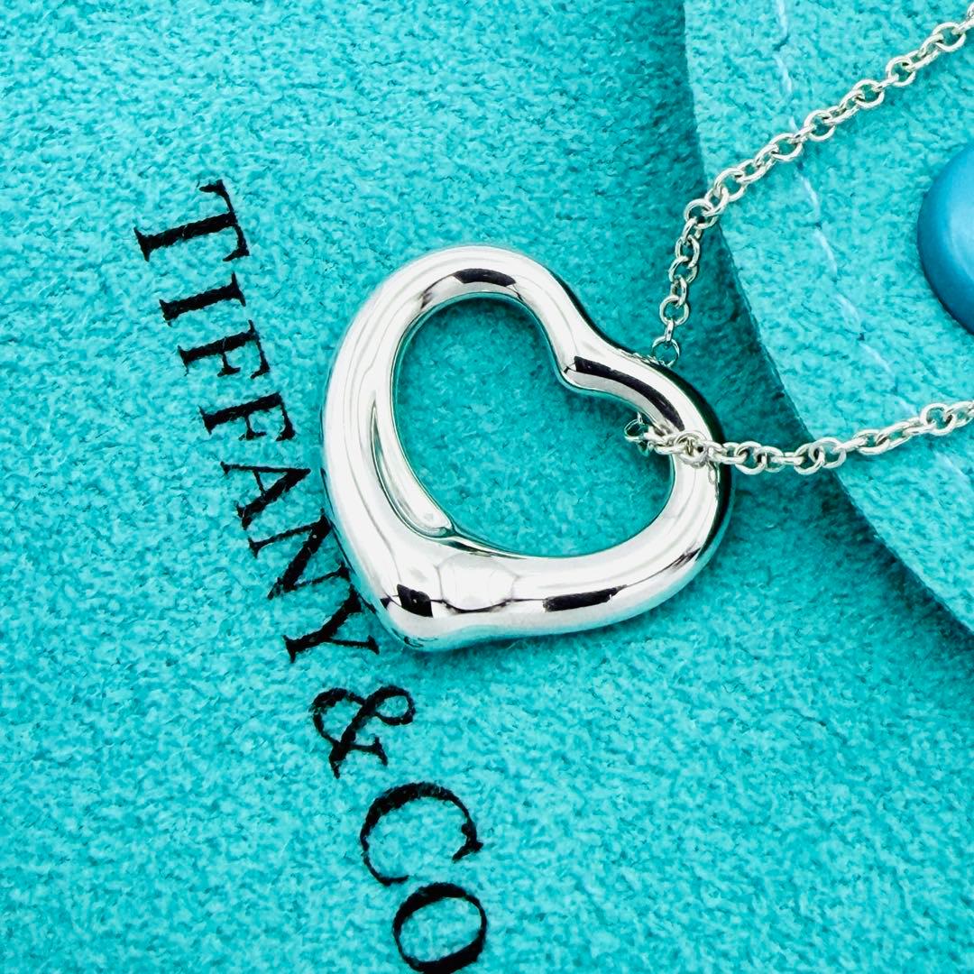 極美品 新品仕上 ティファニー オープンハート ネックレス S シルバー925