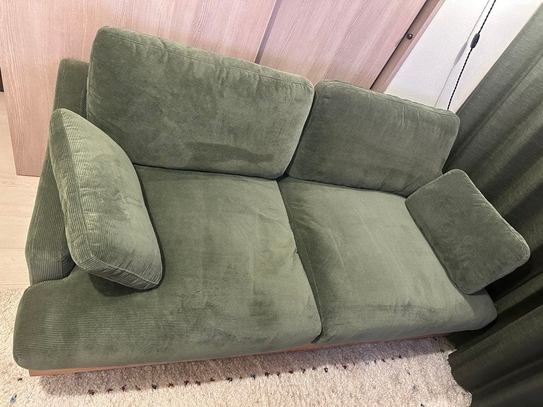 【美品】ニトリ 2人掛けソファ 布張りタイプ (LB03 GR)