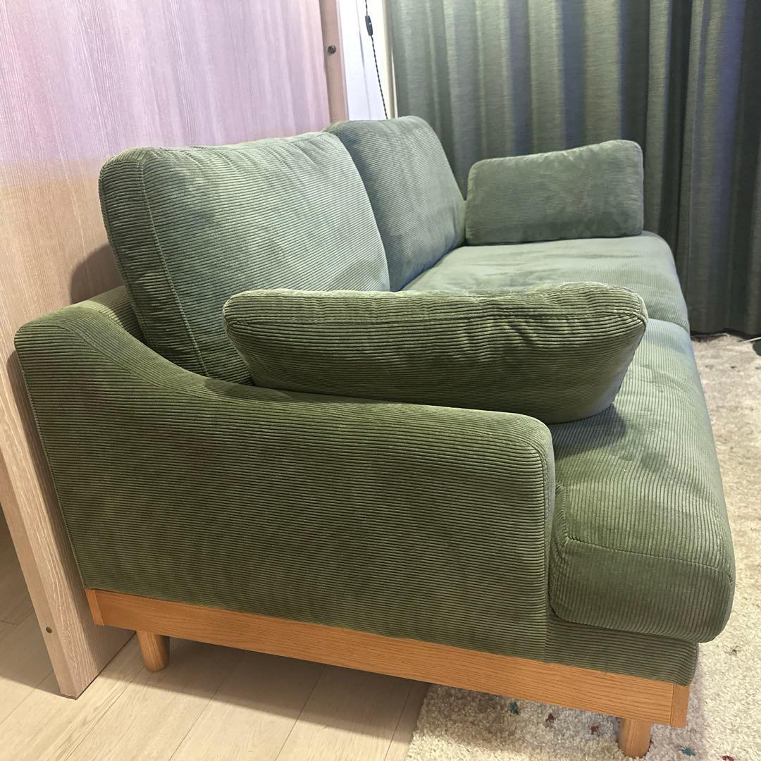 【美品】ニトリ 2人掛けソファ 布張りタイプ (LB03 GR)